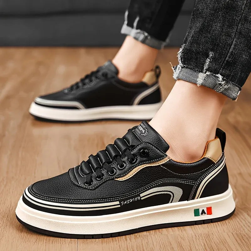 Men’s Leather-Look Casual Sneakers