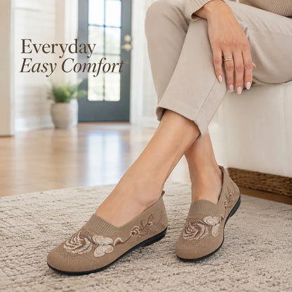 Women’s Floral Embroidered Slip-On Flats