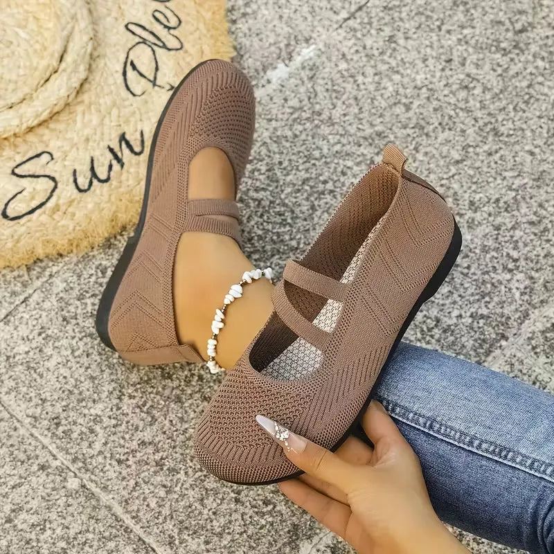 Women’s Breathable Knit Mary Jane Flats