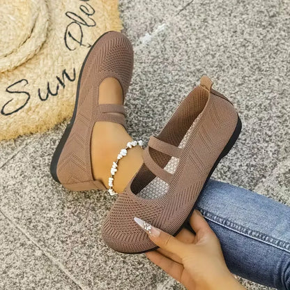 Women’s Breathable Knit Mary Jane Flats