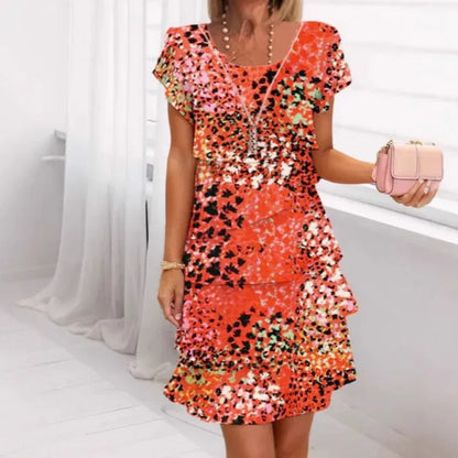 Women’s Printed Tiered Ruffle Dress