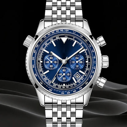Men’s Chronograph-Style Stainless Steel Bracelet Watch