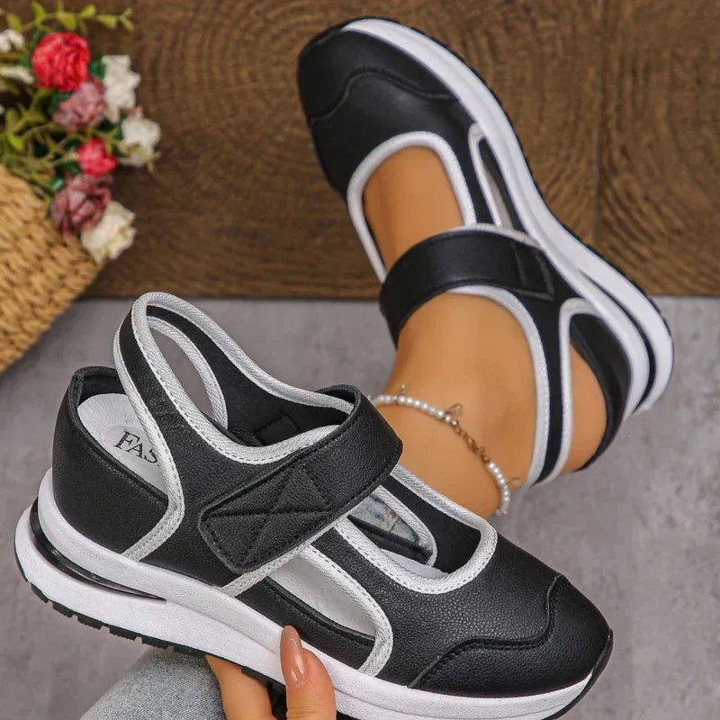 Women’s Cutout Hook-and-Loop Walking Shoes