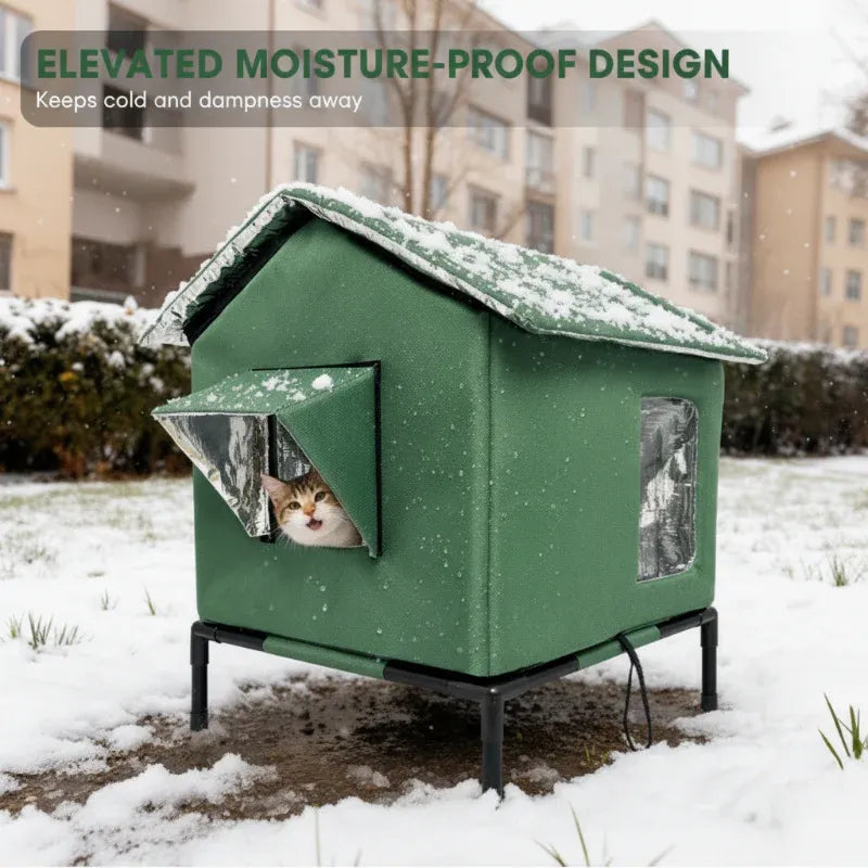 Elevated Weather-Resistant Outdoor Cat House