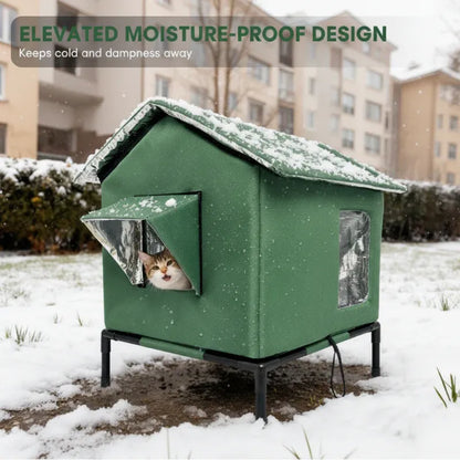 Elevated Weather-Resistant Outdoor Cat House