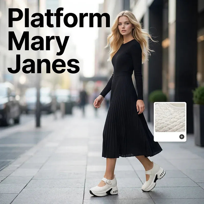 Women’s Woven Platform Mary Jane Sneakers