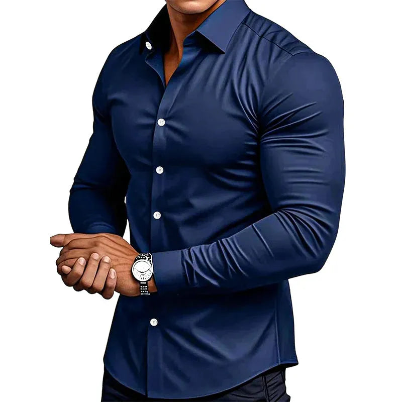 Men’s Slim Fit Long Sleeve Button-Down Shirt