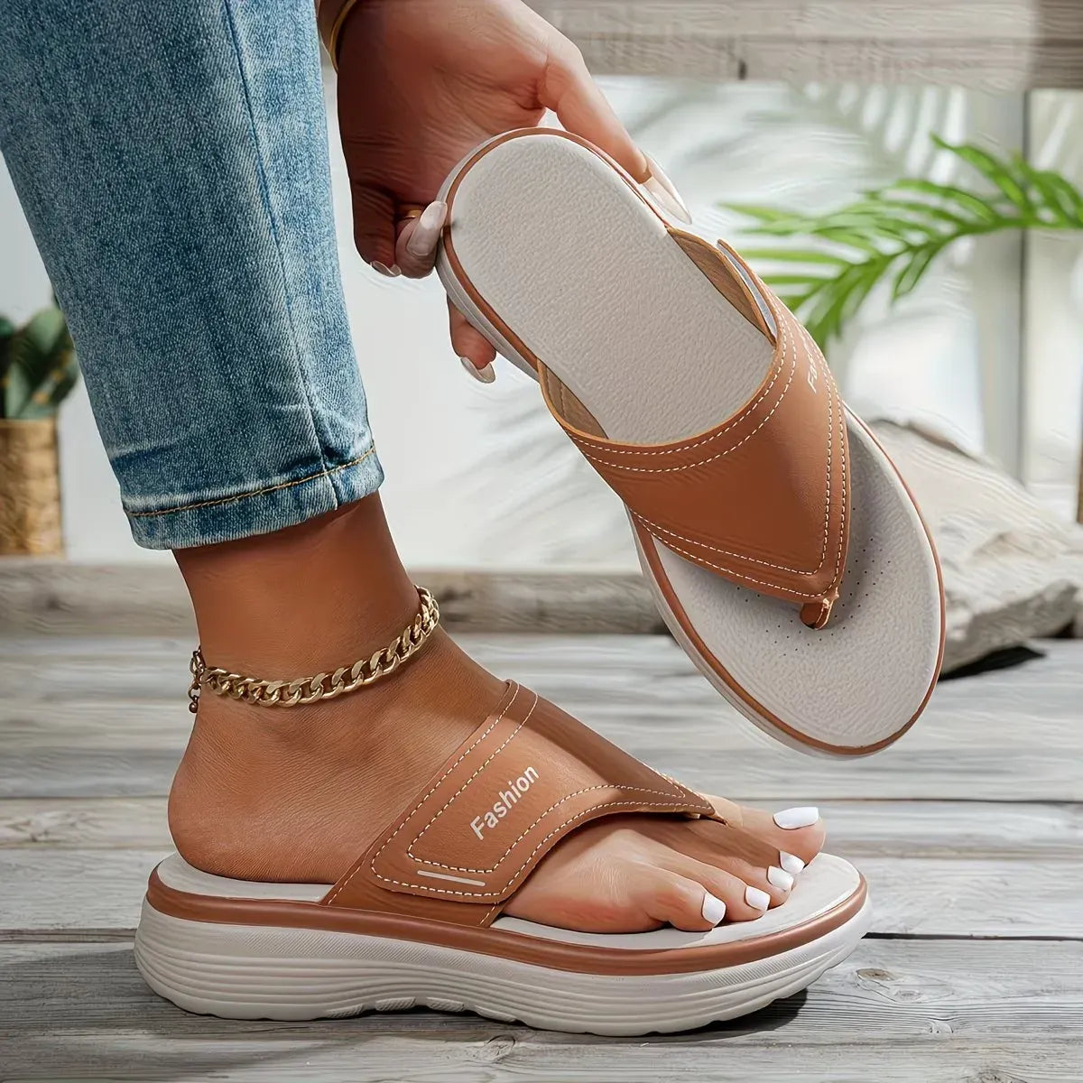 Women’s Thick Sole Comfort Flip-Flop Sandals