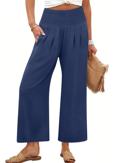 Women’s Smocked Waist Wide-Leg Pants