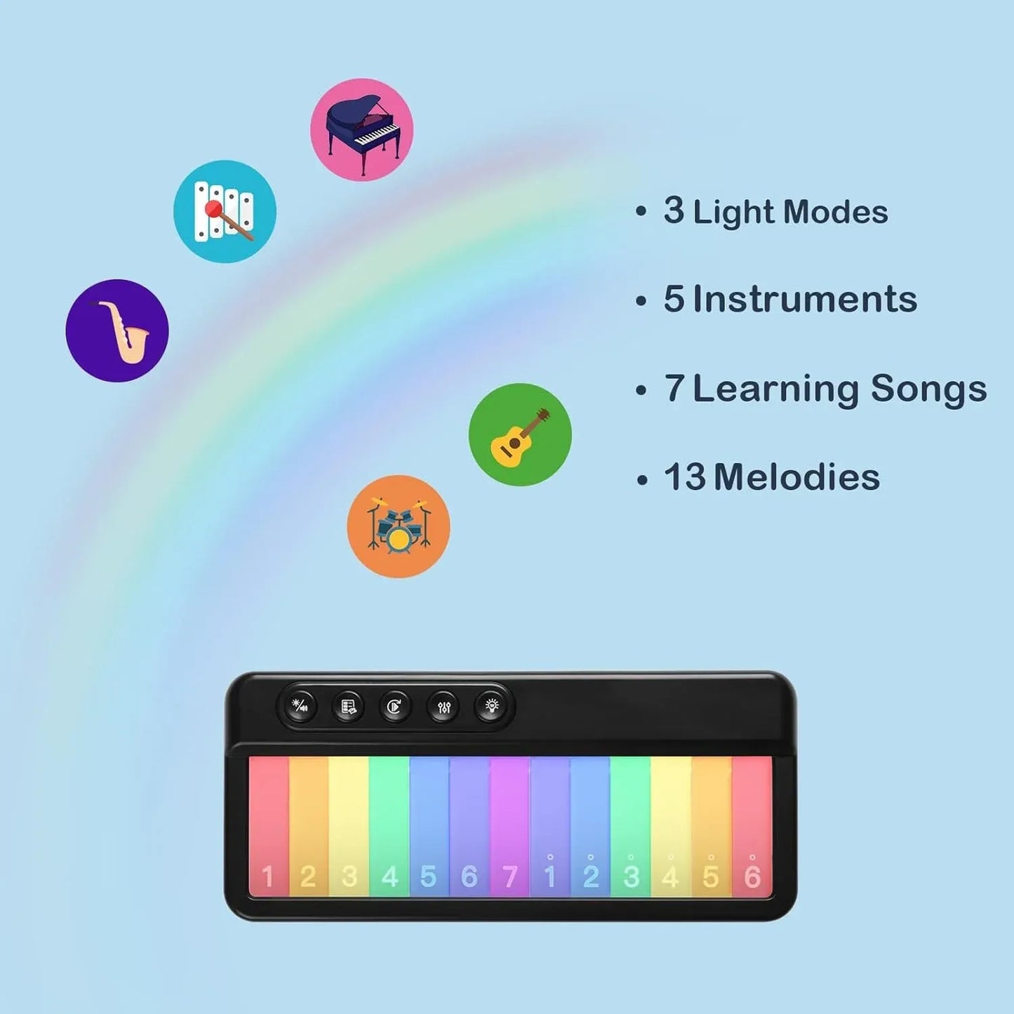 Kids Rainbow Light Mini Piano Toy