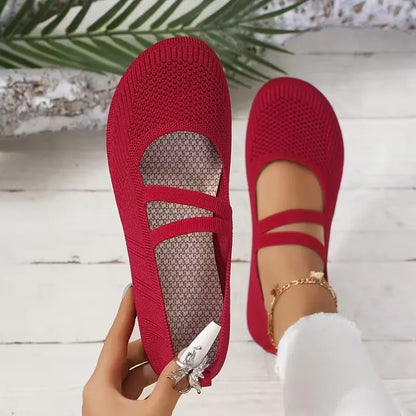 Women’s Breathable Knit Mary Jane Flats