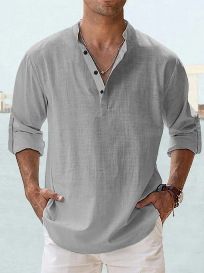 Men’s Lightweight Linen Henley Shirt
