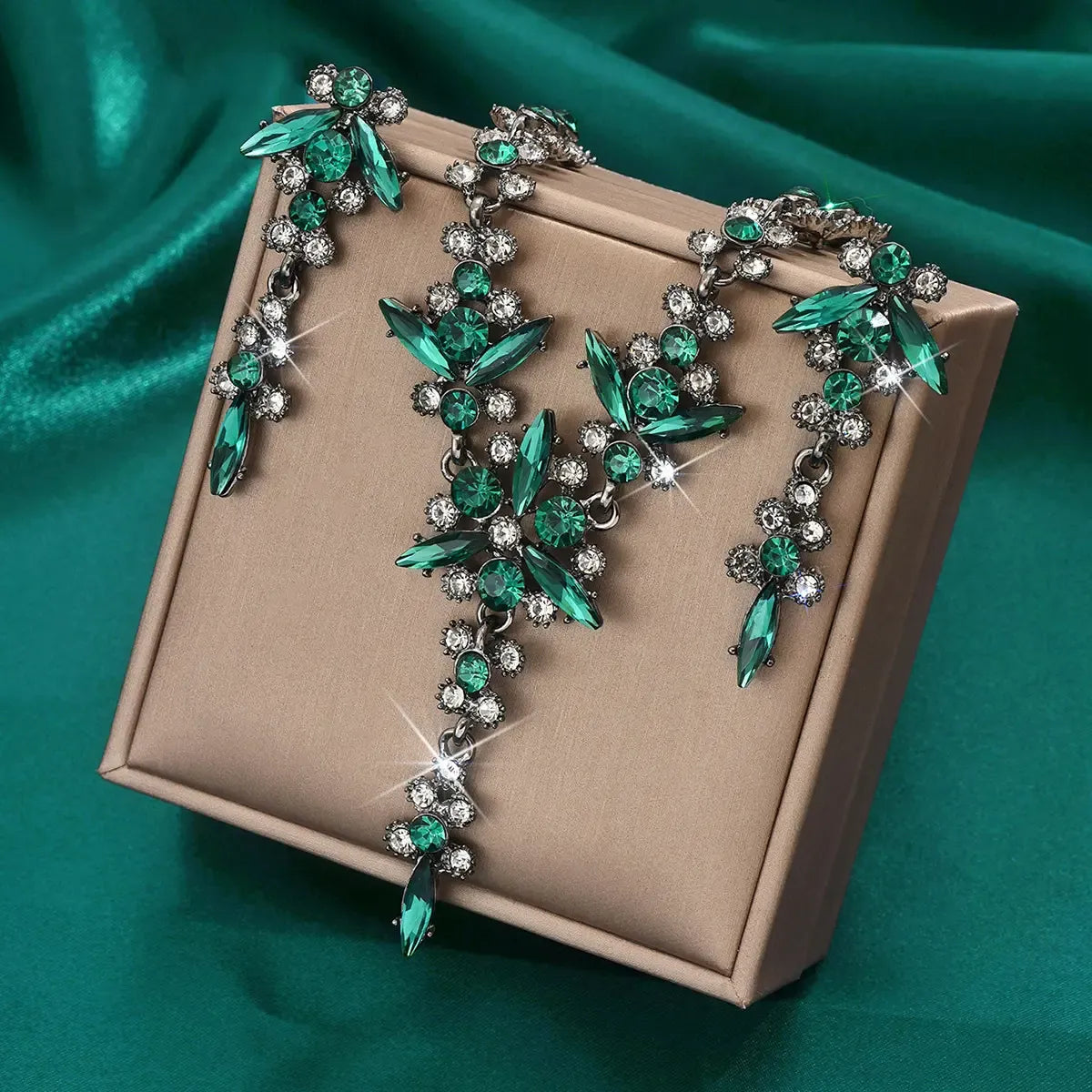 Crystal Statement Necklace and Earrings Set