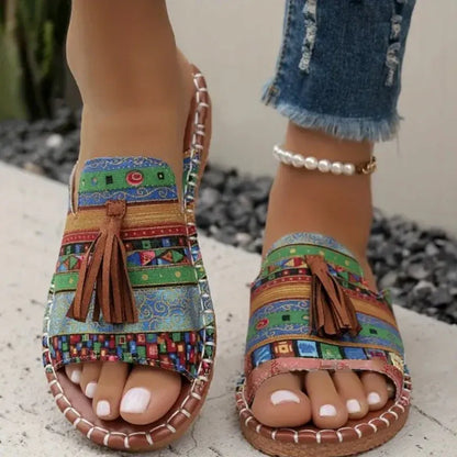 Women’s Boho Print Slip-On Sandals