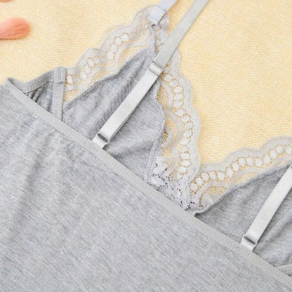 Women’s Lace Trim Sleeveless Chemise Nightgown