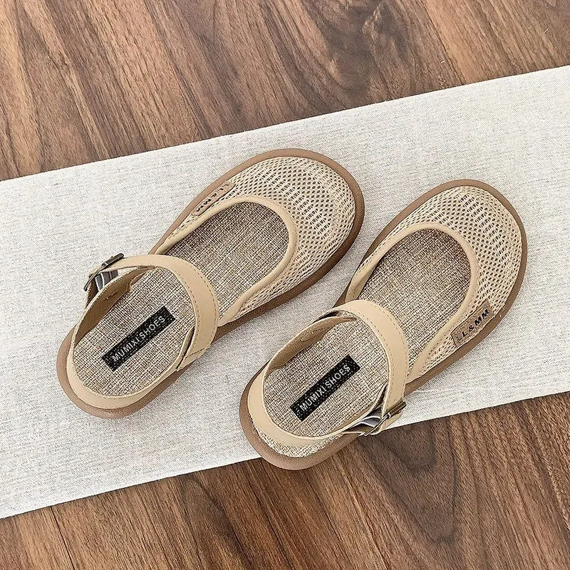 Women’s Closed-Toe Mesh Ankle Strap Sandals