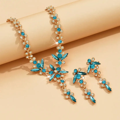 Crystal Statement Necklace and Earrings Set