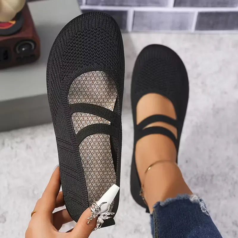 Women’s Breathable Knit Mary Jane Flats