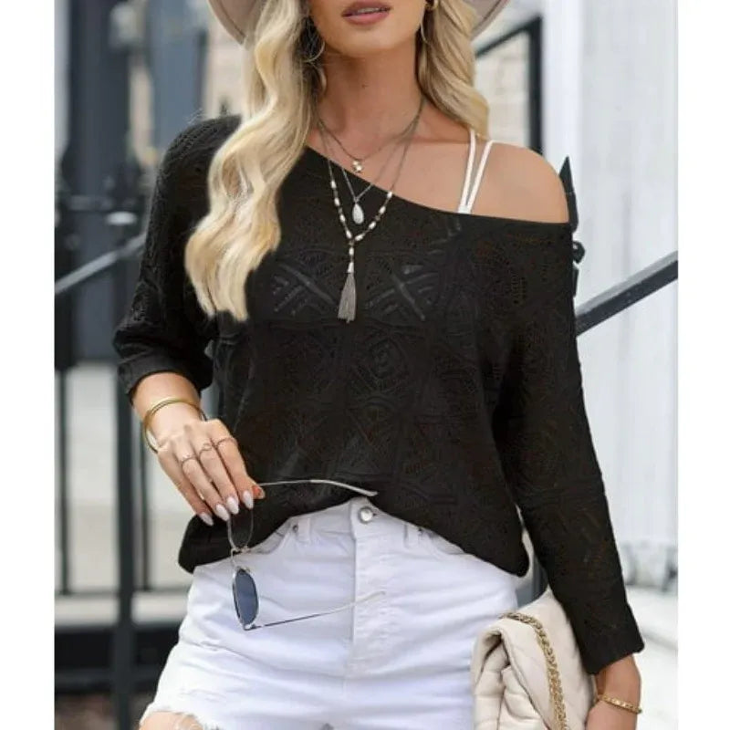 Women’s Openwork Crochet Knit Top