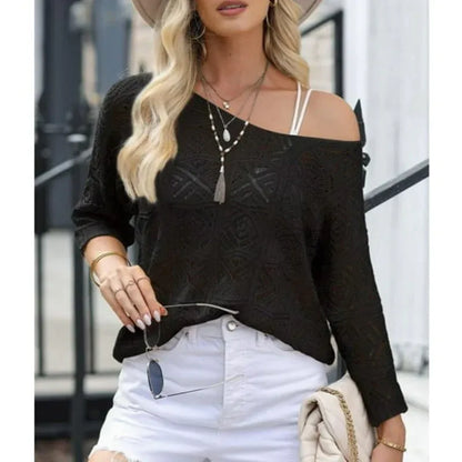 Women’s Openwork Crochet Knit Top
