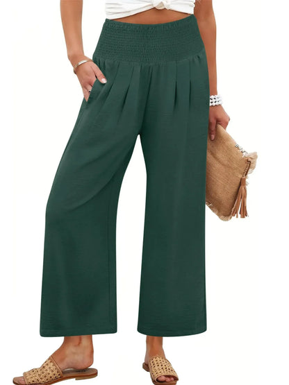 Women’s Smocked Waist Wide-Leg Pants