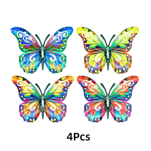 Colorful Butterfly Metal Wall Decor Set