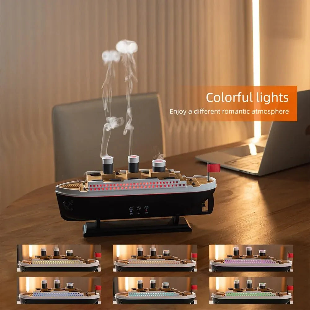 Cruise Ship Essential Oil Diffuser with Remote and Ambient Light