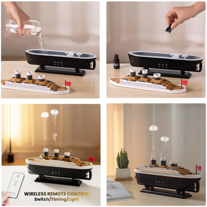 Cruise Ship Essential Oil Diffuser with Remote and Ambient Light