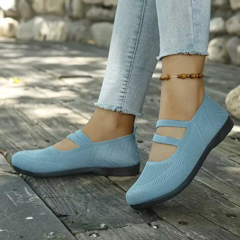 Women’s Breathable Knit Mary Jane Flats
