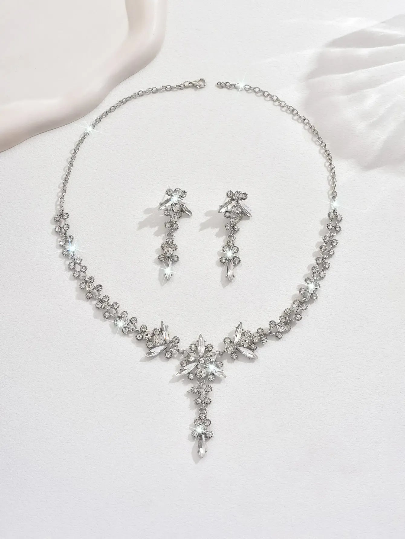 Crystal Statement Necklace and Earrings Set