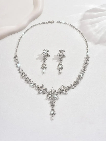 Crystal Statement Necklace and Earrings Set