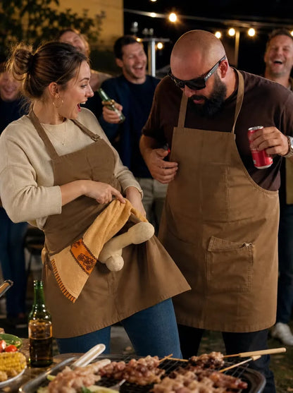 Unisex Novelty BBQ Chef Apron with Towel