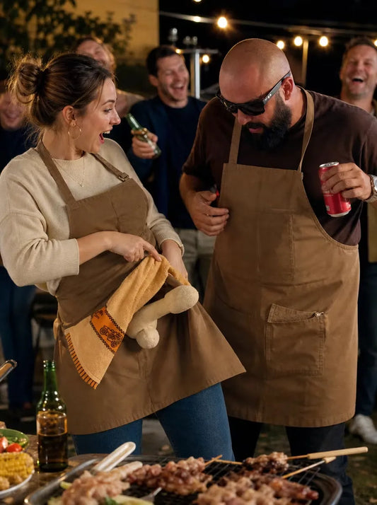 Unisex Novelty BBQ Chef Apron with Towel