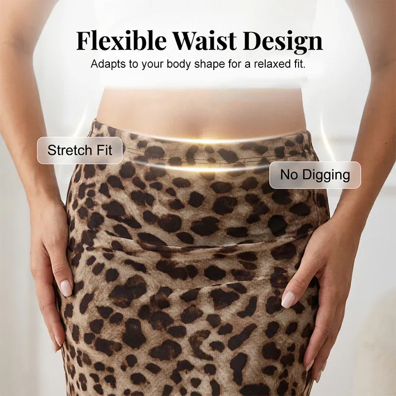 Women’s Leopard Print Flowy Maxi Skirt