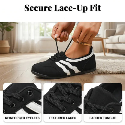 Retro Wave Stripe Lace-Up Sneakers