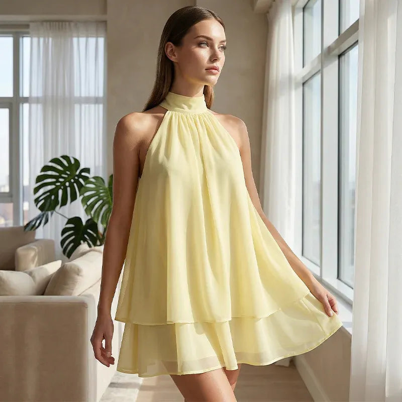 Women’s Flowy Halter Mini Dress