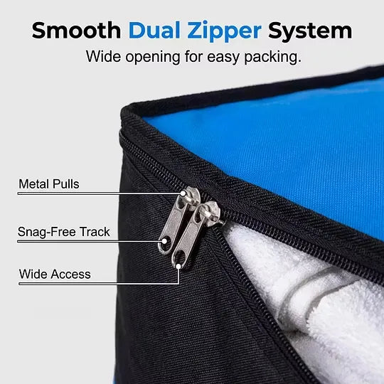 Collapsible Zippered Storage Bag with Carry Handles