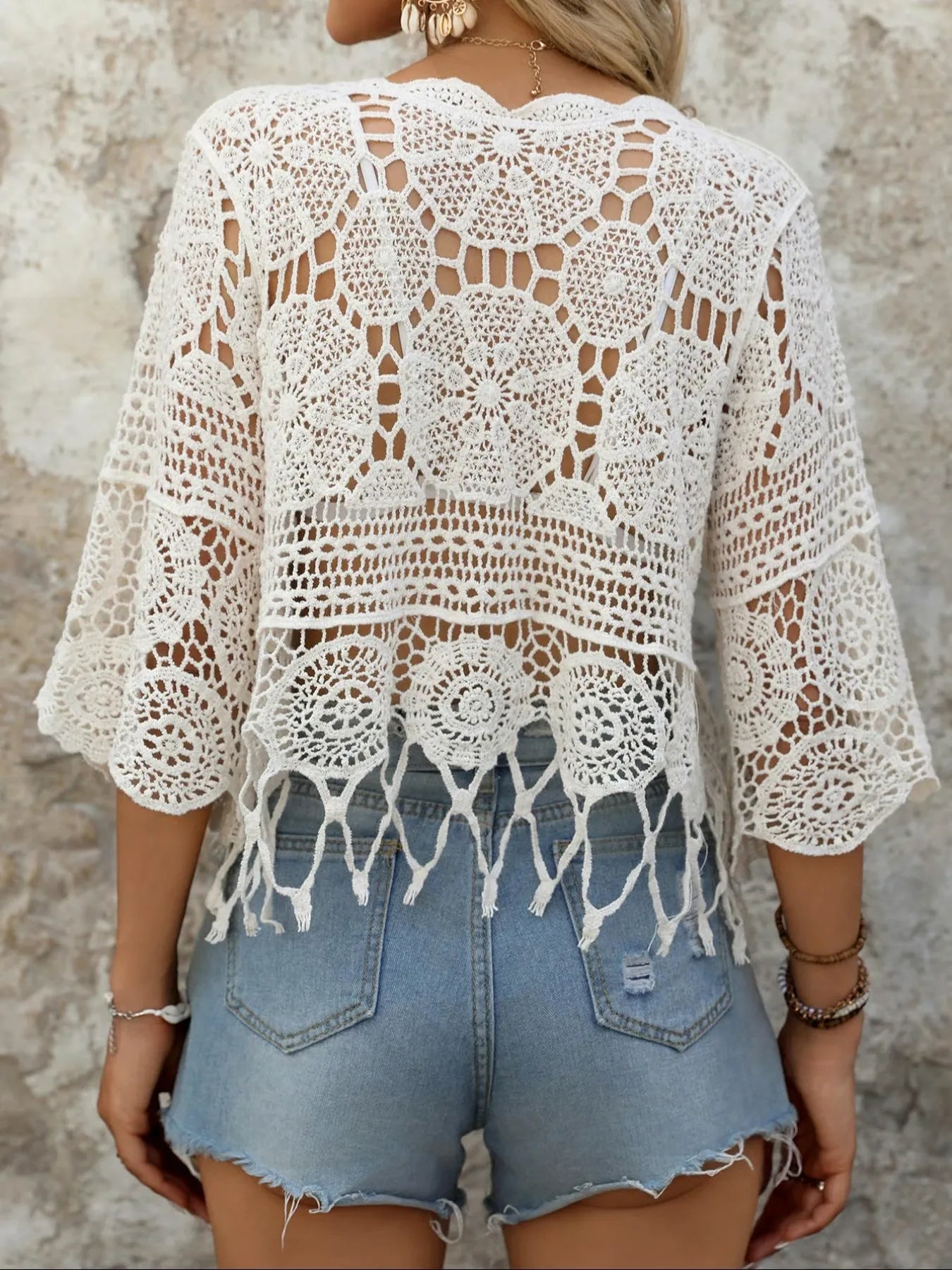 Women’s Boho Crochet Fringe Cover Up