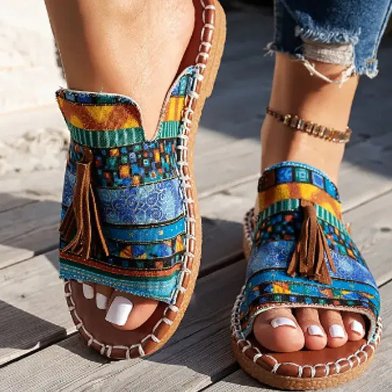 Women’s Boho Print Slip-On Sandals