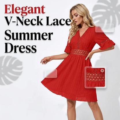 Women’s Lace Cutout V-Neck Mini Dress