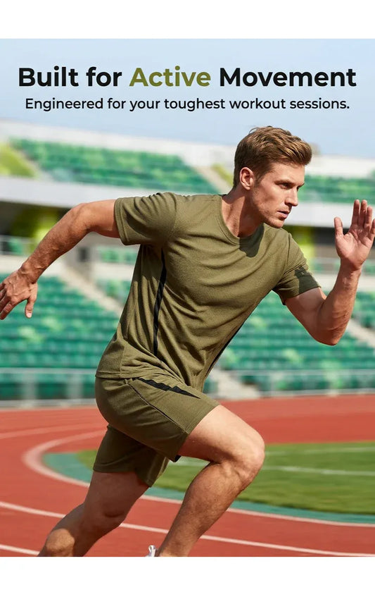 Men’s Waffle Knit T-Shirt and Shorts Set
