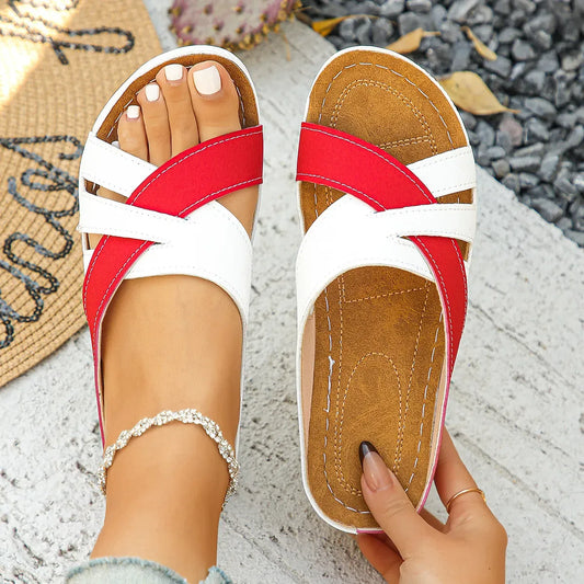 Women’s Cross Strap Comfort Slide Sandals