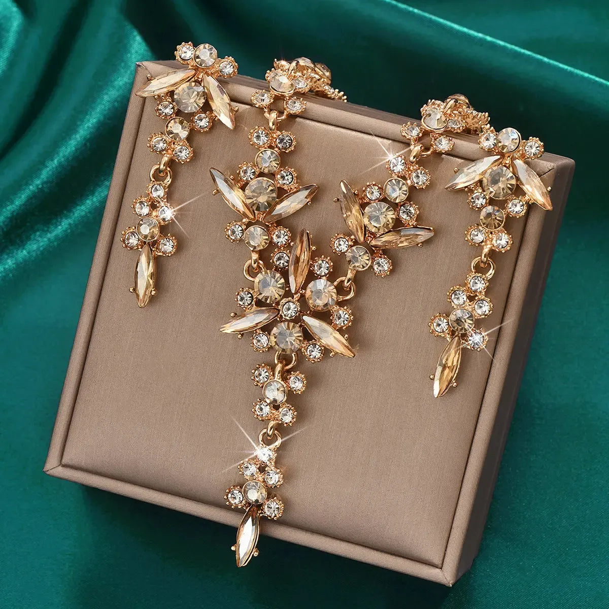 Crystal Statement Necklace and Earrings Set