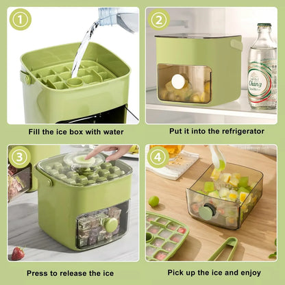Portable Ice Cube Maker and Storage Box Set
