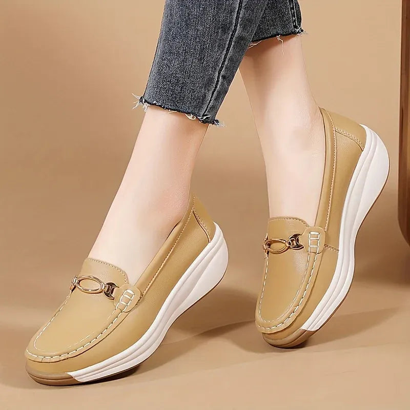 Women's Chain Accent Platform Loafers