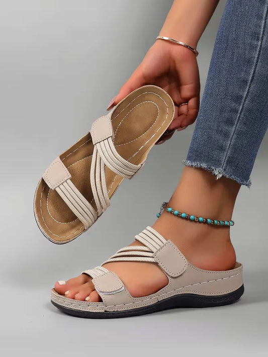 Women’s Elastic Strap Comfort Slide Sandals