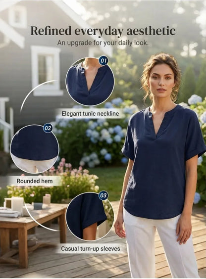 Women’s Loose Fit Short Sleeve V-Neck Top