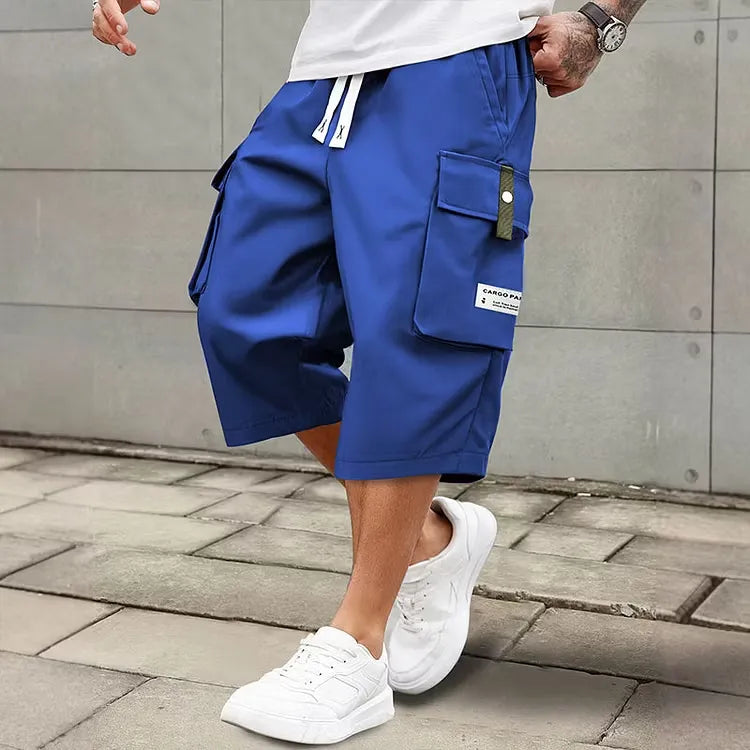 Men's Drawstring Cargo Capri Pants
