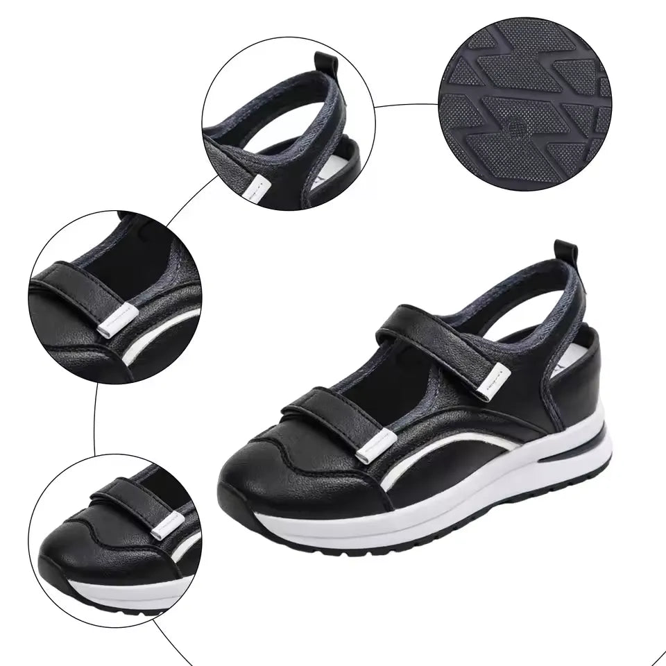 Women’s Cutout Hook-and-Loop Walking Shoes