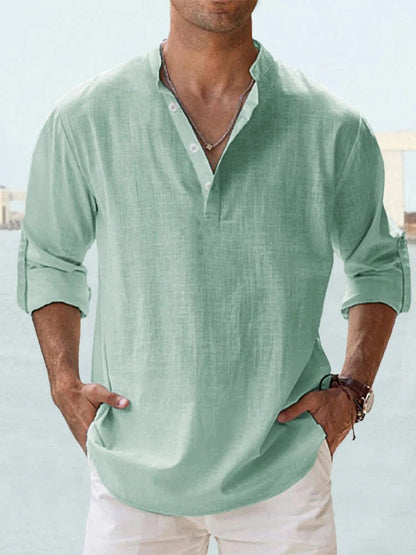 Men’s Lightweight Linen Henley Shirt